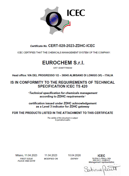 certification ZDHC
